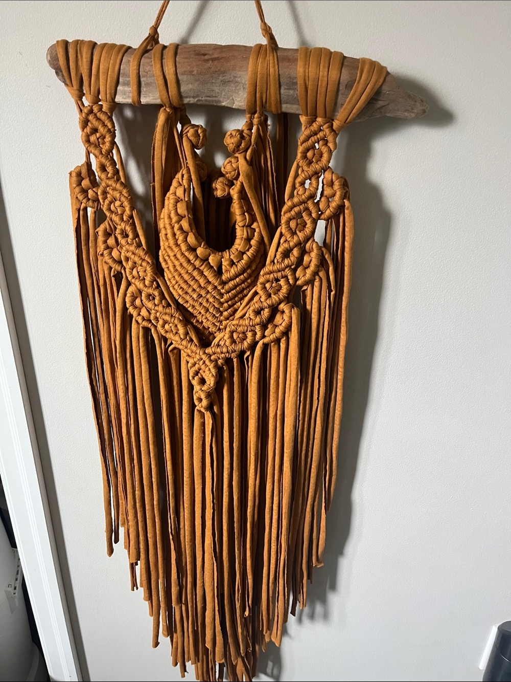 Handmade Macramé Wall Hanging in Mustard